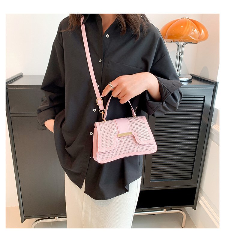 Gentle Fashion Elegant Stitching Textured Handbag