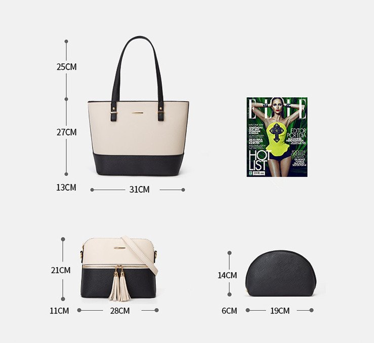 Three-piece Pure Color Mother And Child Bag