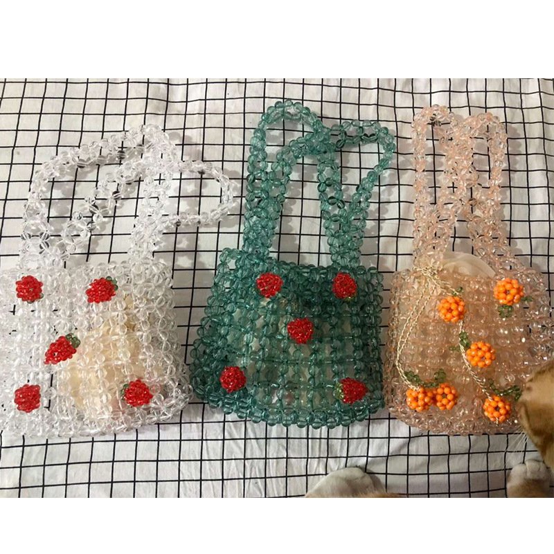 Luxury Orange Bead Handbag | Designer Tote