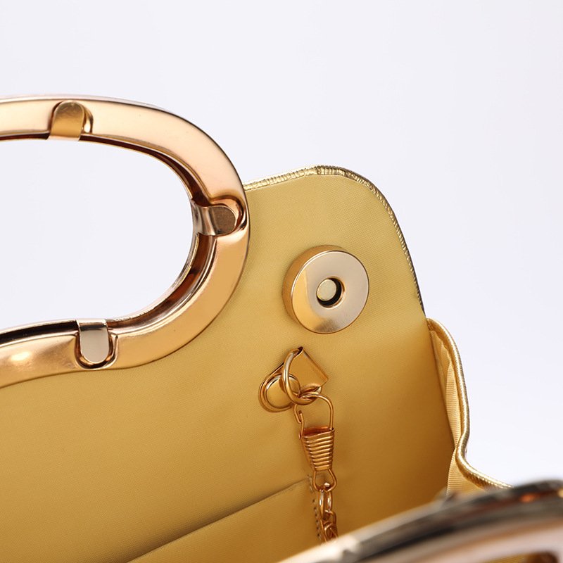 Irregular Stripes Rhinestone Glitter PU Leather Handbag